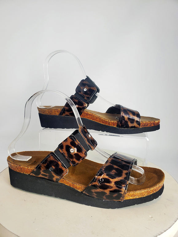Naot Size 8 (EU 39) Brown & Black Animal Print Sandals
