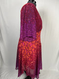 Ashro Size 20 Pink & Orange Abstract Floral Dress