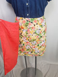 Vintage Coldwater Creek Size 14 Yellow Multi Floral Wrap Mini Skirt