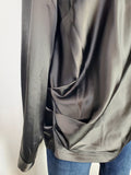 Universal Standard Size M (18/20) Black Satin Shirt NWT