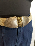 Vintage Marjorie Baer Beige Braided Hammered Metal Belt