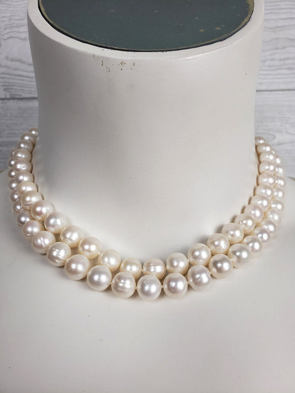 Ivory Beaded Double Strand Pearls Necklace NWT