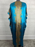Generation 524 Size Open Turquoise & Gold Ornate Caftan NWT