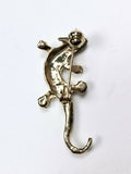 Vintage Gold & Clear Salamander Lizard Brooch