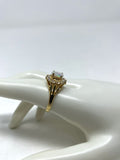 Size 9.5 Gold & Opal 14K GE Rhinestone Ring