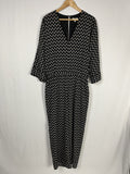 Joie Size XL (16) Black & White Geometric Jumpsuit