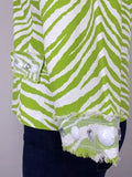 Berek Size XL Lime Green & White Zebra Jacket