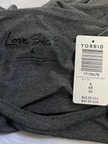 Lovesick x Torrid Size 4X (26) Charcoal Lightning Shirt NWT