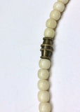 Vintage Cream & Orange Multi-strand Stone Carved Bone Necklace