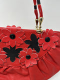 Vintage DP Red & Black Flower Shoulder Purse