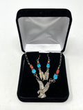 Vintage Red Turquoise Sterling Silver Jewelry Set