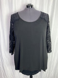 belldini Size 3X Black Studded Shirt NWT