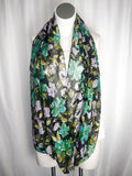 Green & Purple Floral Infinity Scarf