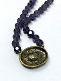 Heidi Daus Purple & Teal Brass Statement Necklace