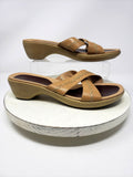 ecco Size 10 (41) Beige Stitched Slide Sandals NWOB