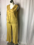 Chico's Size 2 (L/12/14)  Mustard Painted Pants Set