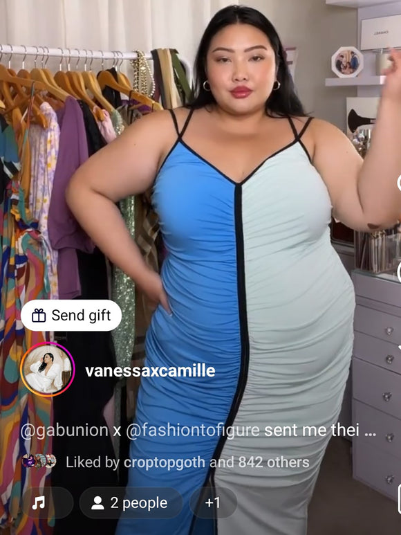 Gabrielle Union X FTF Size 3X Blue & Green Color Block Dress NWT