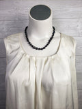 Charcoal & Black Pearl Necklace