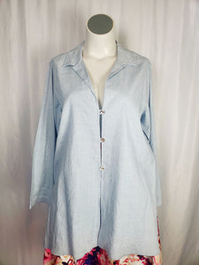 ADRI Size 14 Light Blue Linen Shirt