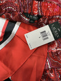 LAUREN Ralph Lauren Size 14 Red & White Paisley Skirt NWT