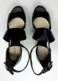 Bar III Size 9.5 Black Wedge Platform Sandals