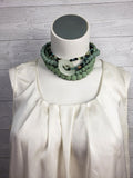 IYA Green Stone Dragon Multi-Strand Necklace