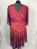 Ashro Size 20 Pink & Orange Abstract Floral Dress