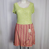 Vintage Venezia Size 16 Pink & Beige Striped Skort DEADSTOCK