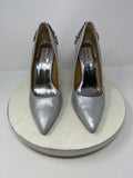 Badgley Mischka Size 10 Silver Rhinestone Heels