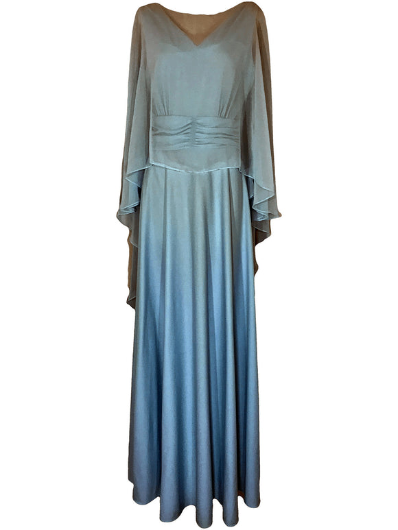 Vintage Gus Mayer Size M Aqua Cape Dress