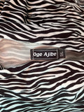 Oge Ajibe Size 5XL (26) Black & White Zebra Mockneck Shirt