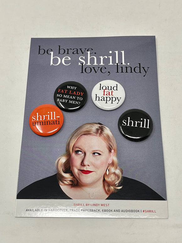 Shrill by Lindy West Button Set NWT