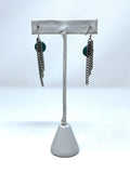 Vintage Silver & Blue Chain Dangle Earrings