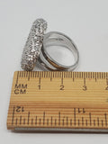 Sterling Silver Size 7.5 Clear Crystals Heart Ring