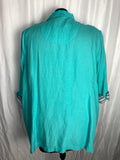 Maggie Barnes Size 3X Turquoise Shirt Jacket NWT