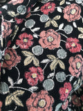 Size 9X Black & Rose Floral Shirt