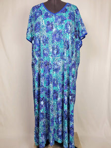 Dreams & Co. Size 5X (38/40) Blue & Aqua Speckled Nightgown