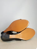 Bruno Magli Size 9 (40) Black Patent Leather Sandals NWOB