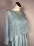 Vintage Gus Mayer Size M Aqua Cape Dress