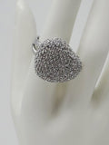 Sterling Silver Size 7.5 Clear Crystals Heart Ring