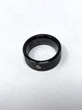 Jambs Jewelry Size 7 Black Ceramic & Crystal Ring