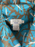 Vintage Calvin Klein Size 10 Turquoise Print Shirt