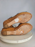 Rafe Size 10/11 Silver Snakeskin Platform Sandals