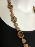 Vintage Miriam Haskell Brown Abstract Necklace