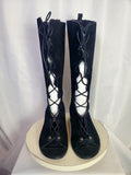 Torrid Size 9.5 Black Solid Lace-Up Gladiator Heeled Sandals