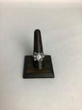 Vintage 9.5 Sterling Silver Cubic Zirconia Flower Ring