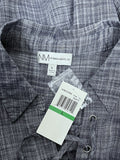 Neiman Marcus Size L Blue & Gray Crosshatch Shirt NWT