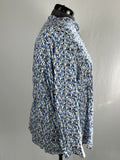 Ulla Popken Size 32/34 Light Blue & Beige Triangles Shirt NWT