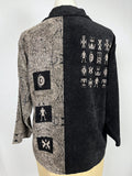 Vintage Chico's Size 14/16 Black & Taupe Tribal Jacket