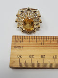 Vintage Gold & Yellow Size 7 Brass Starburst Cocktail Ring